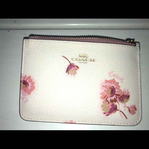 Nwt coach flower zipper pouch & key chain - Picture 3 of 6